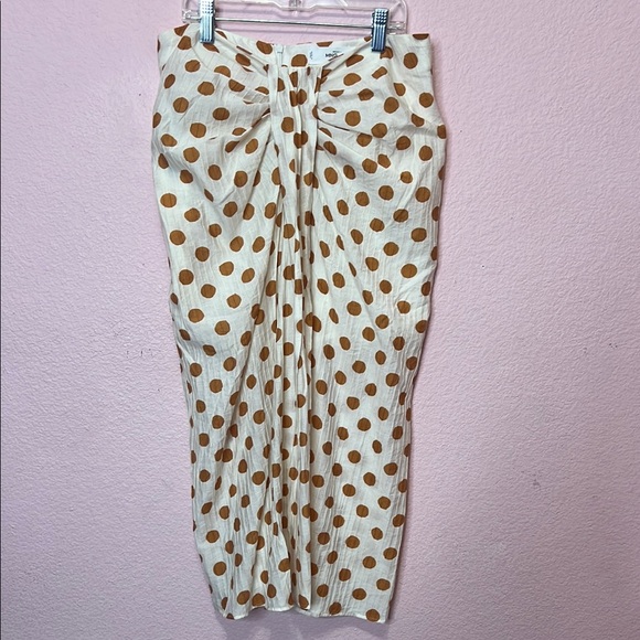 Mango Polka-Dot Pleated Skirt. Size M - Picture 2 of 11